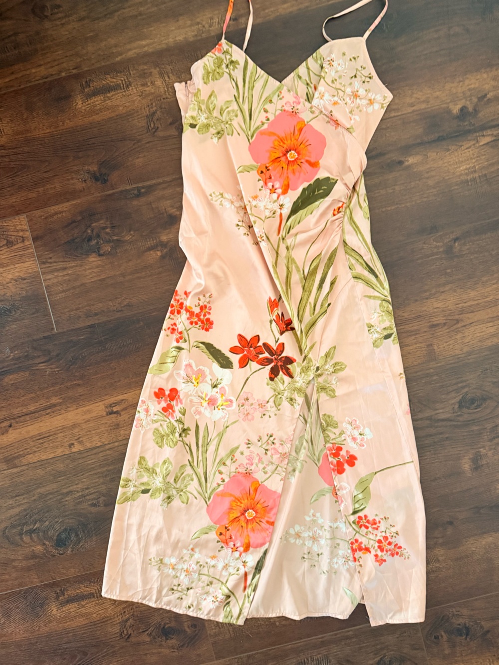 Floral Pink Dress with Tropical Print